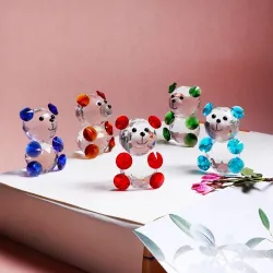 Ours en cristal coloré - figurine - miniature