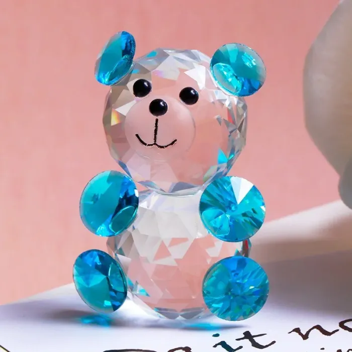 Orso di cristallo colorato - statuetta - miniatura