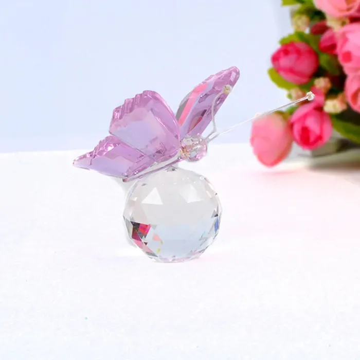 Colorful crystal butterfly / ball - figurineStatues & Sculptures