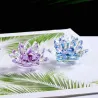 Fleur de lotus en cristal coloré - figurine
