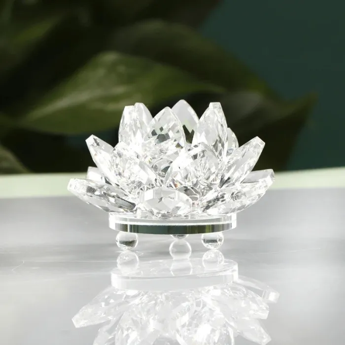 Fiore di loto di cristallo colorato - statuetta
