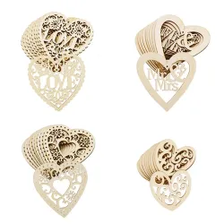 Embellissement de mariages en bois - coeur d'amour découpé au laser - ornement suspendu - décoration de mariage rustique