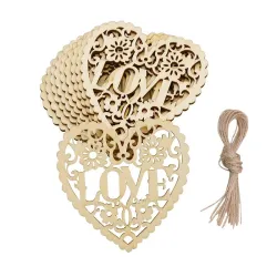 Embellissement de mariages en bois - coeur d'amour découpé au laser - ornement suspendu - décoration de mariage rustique