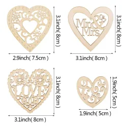 Embellissement de mariages en bois - coeur d'amour découpé au laser - ornement suspendu - décoration de mariage rustique