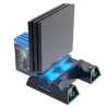 Dubbel laddningsdocka - kylstativ - LED - för PS4 / PS4 Slim / PS4 Pro-kontroller