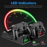 Kaksoislataustelakka - jäähdytysteline - LED - PS4 / PS4 Slim / PS4 Pro -ohjaimelle