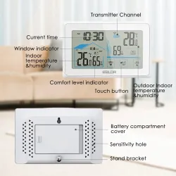 Trådløst touch screen termometer - indendørs / udendørs