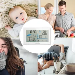 Trådløst touch screen termometer - indendørs / udendørs