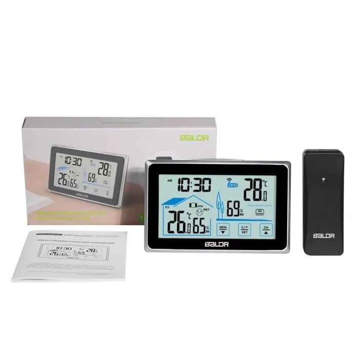 Trådløst touch screen termometer - indendørs / udendørs