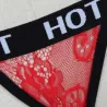 Fio dental de renda sexy - com borracha grossa - letras "Hot Artist"