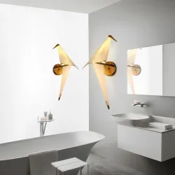 LED-seinävalaisin - origami-paperi lintusuunnittelu
