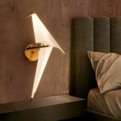 LED væglampe - origami papir fugl design