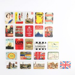 Reino Unido / Inglaterra - Imãs de geladeira estilo britânico - conjunto de 24 peças
