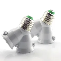 E27 til E27 - 1 til 2 lampe - sokkel sokkel - omformer - splitter - adapter - brannsikker