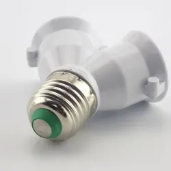 E27 til E27 - 1 til 2 lampe - sokkel sokkel - omformer - splitter - adapter - brannsikker