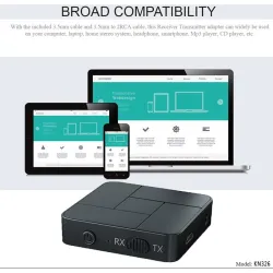 Ricevitore audio - trasmettitore - Bluetooth - jack AUX 3,5 mm - RCA - USB - adattatore wireless con microfono