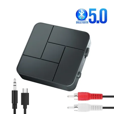 Ricevitore audio - trasmettitore - Bluetooth - jack AUX 3,5 mm - RCA - USB - adattatore wireless con microfono