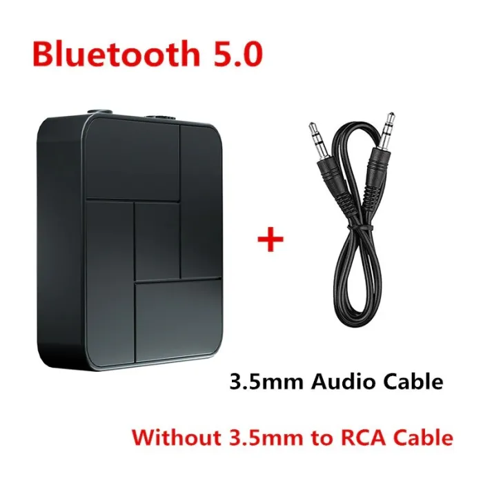AudioReceptor de audio - transmisor - Bluetooth - jack AUX 3.5mm - RCA - USB - adaptador inalámbrico con micrófono