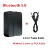 AudioReceptor de audio - transmisor - Bluetooth - jack AUX 3.5mm - RCA - USB - adaptador inalámbrico con micrófono