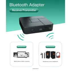 AudioReceptor de audio - transmisor - Bluetooth - jack AUX 3.5mm - RCA - USB - adaptador inalámbrico con micrófono