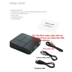 Ricevitore audio - trasmettitore - Bluetooth - jack AUX 3,5 mm - RCA - USB - adattatore wireless con microfono