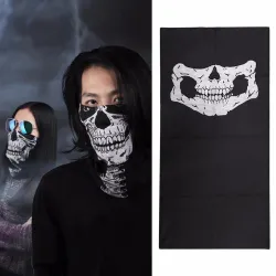 Masque facial imprimé crâne - cagoule