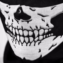 Masque facial imprimé crâne - cagoule