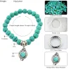Bracciale vintage - perline turchesi/pendente in lega