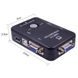 KVM-svitsj - splitter - 2 porter - USB 2.0 - 1920*1440 VGA SVGA