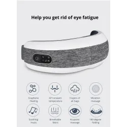 Masseur oculaire intelligent - compression d'air chauffé - yeux fatigués - cernes - massage - relaxation - Bluetooth