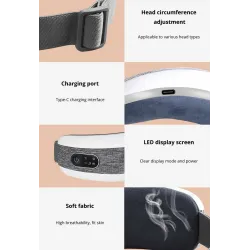 Masseur oculaire intelligent - compression d'air chauffé - yeux fatigués - cernes - massage - relaxation - Bluetooth