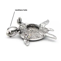 Vintage turtle brooch - with a colorful shellBrooches