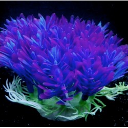 Kunstig plastik plante - lilla blomst - akvarie dekoration