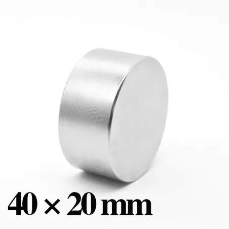 N52 - neodymmagnet - sterk rund skive - 40 * 20 mm