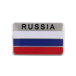 3D aluminum Russia flag - car stickerStickers