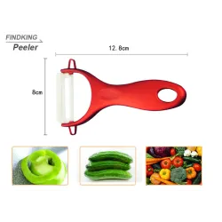 Ceramic kitchen knives set - with holder - red handlesCeramic