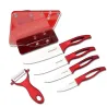 Zestaw ceramicznych noży kuchennych - z uchwytem - czerwone uchwytyNoże Ceramiczne