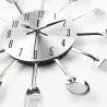 Modern wall clock - with kitchen cutleryClocks