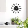 Modern wall clock - with kitchen cutleryClocks