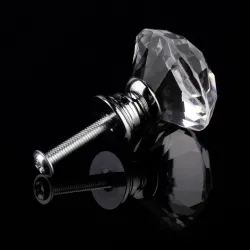 Dekorativ møbelknott - håndtak - skuff - garderobeskap - krystalldiamant - 30mm