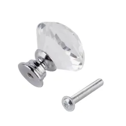 Dekorativ møbelknott - håndtak - skuff - garderobeskap - krystalldiamant - 30mm