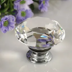 Dekorativ møbelknott - håndtak - skuff - garderobeskap - krystalldiamant - 30mm