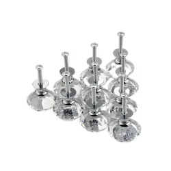 Dekorativ møbelknott - håndtak - skuff - garderobeskap - krystalldiamant - 30mm
