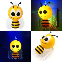 Veilleuse LED - prise murale - avec capteur - abeille dessin animé