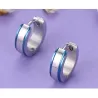 Boucles d'oreilles petites créoles - placage bleu