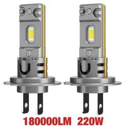 Ampoule de phare Mini H7 LED 250W CSP - 320000lm - ampoules à diodes auto - H7 Turbo LED - 12V - 6500K
