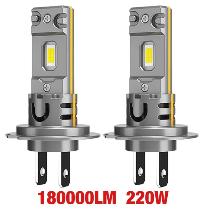 Ampoule de phare Mini H7 LED 250W CSP - 320000lm - ampoules à diodes auto - H7 Turbo LED - 12V - 6500K