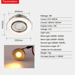 LED-Deckenstrahler - Einbau - COB - 3W - 10 Stück