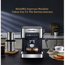 BioloMix - coffee maker machine - for espresso / cappuccino / latte / mocha - with milk frother - 20 BarBar supply