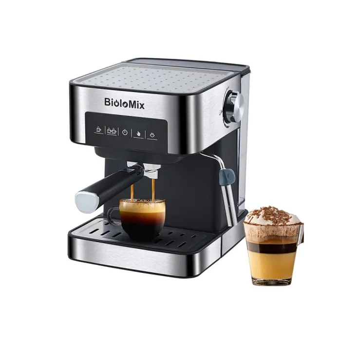 BioloMix - máquina de café - para café expresso / cappuccino / latte / mocha - com bocal de leite - 20 Bar